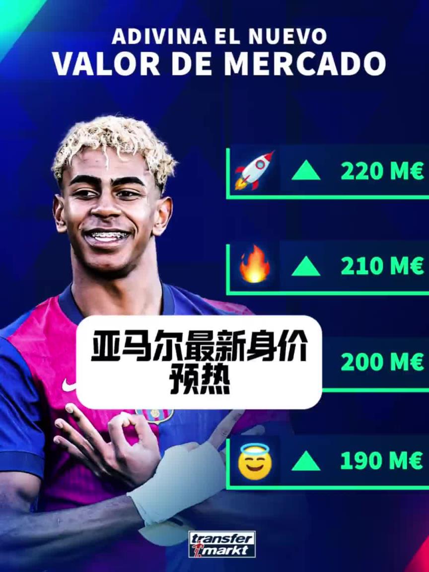 德转预热!亚马尔最新身价或刷新历史最高身价?