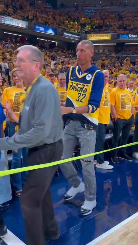 名宿助阵!雷吉-米勒到场观战步行者vs雷霆总决赛G4!!