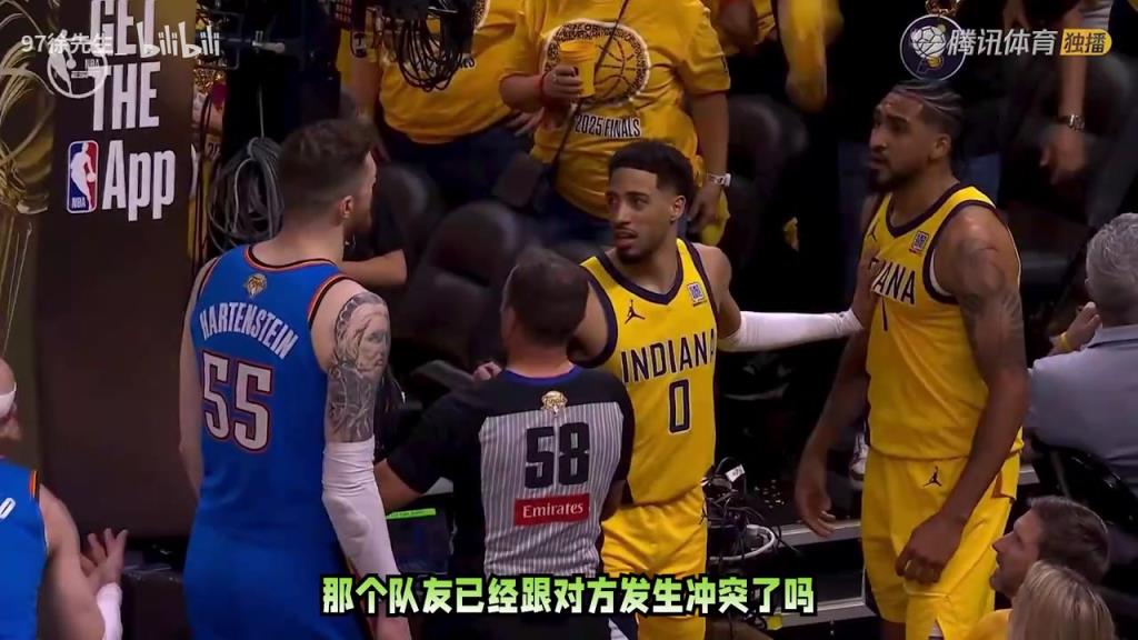 总决赛G4赛中发生冲突!徐静雨:哈利伯顿上去拉架,有点软啊!