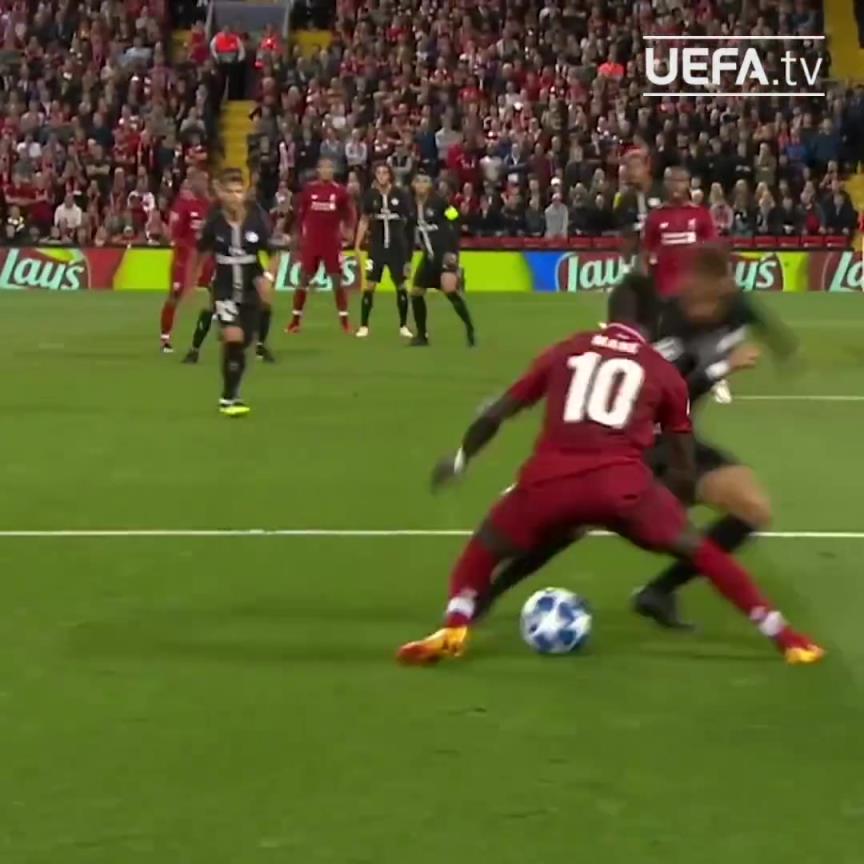 欧冠过人名场面：马内灵巧晃动过掉内马尔！