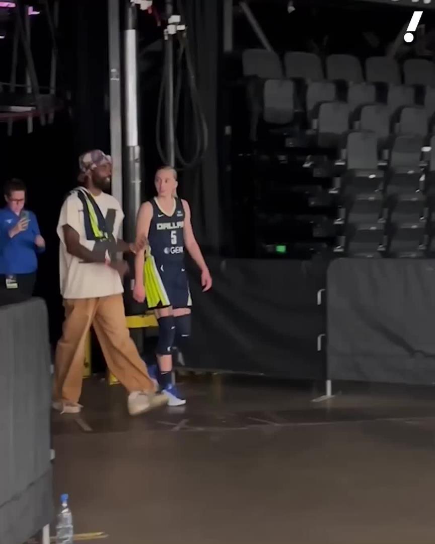 真来啦!欧文观战飞翼,赛后与状元佩奇一同离场,还拥抱合影交流