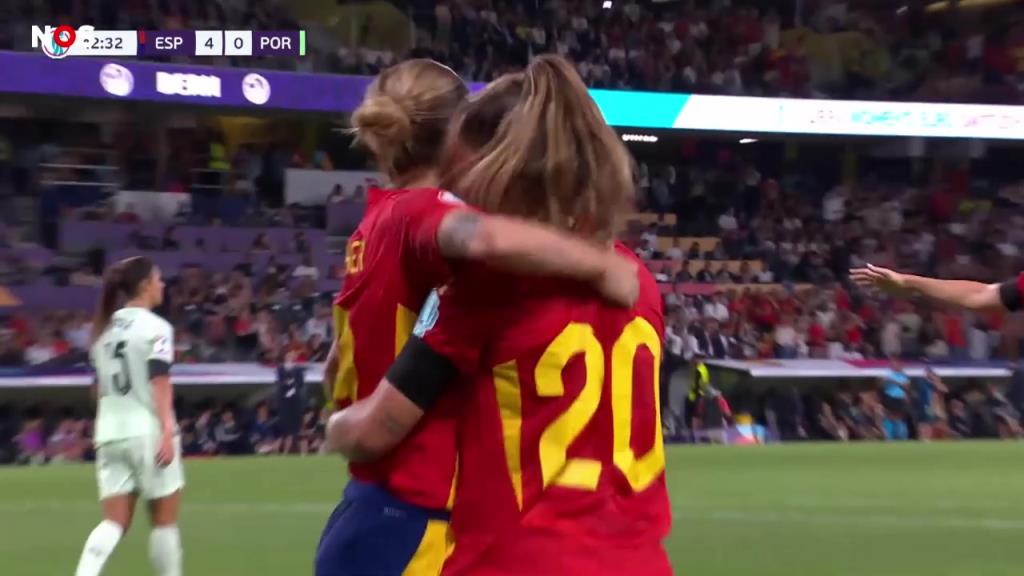 【集锦】女足欧洲杯-埃丝特梅开二度 西班牙女足5-0葡萄牙女足