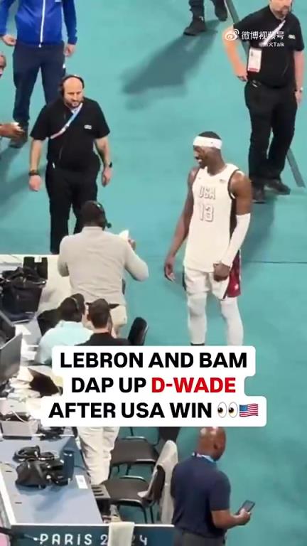 网友:为什么韦德和詹姆斯拥抱是坐着的,和热巴拥抱就站起来了?