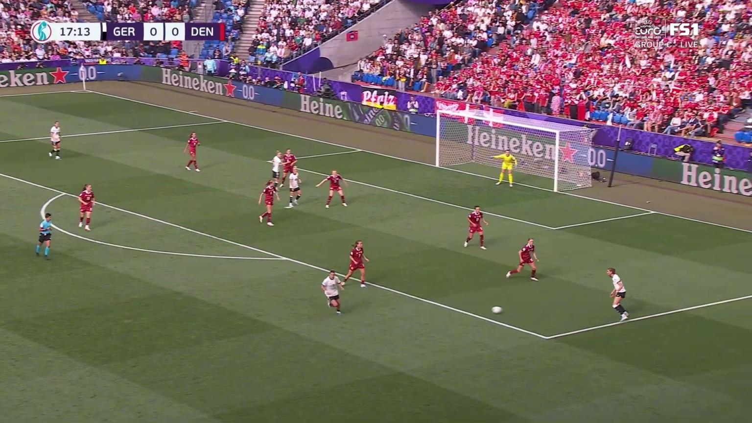 【集锦】女足欧洲杯-努斯肯点射舒勒破门 德国2-1逆转丹麦