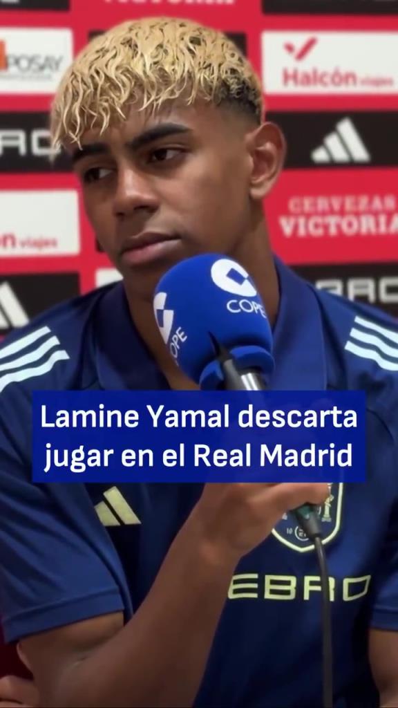 记者:你职业生涯会为皇马效力吗? 亚马尔:不会,这是不可能