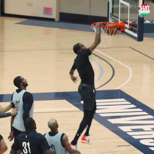 曾经的梦幻篮网！KD、哈登、欧文、格里芬、阿德同队合练