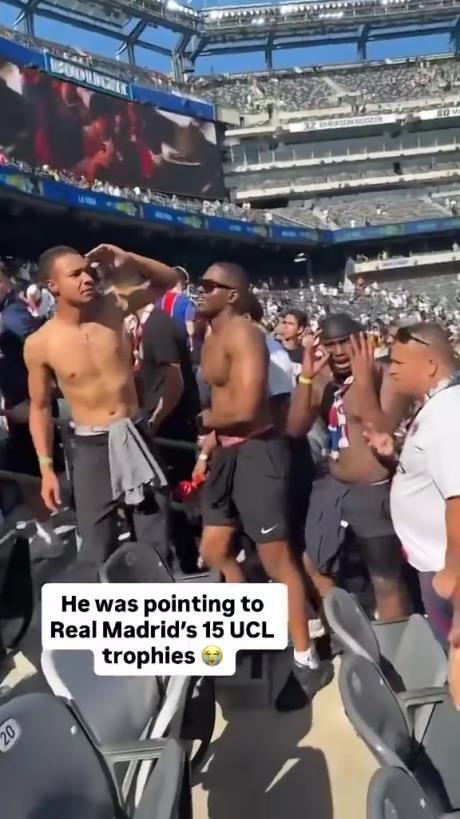 巴黎球迷问姆巴佩在哪呢,皇马球迷回应:我们有15座欧冠