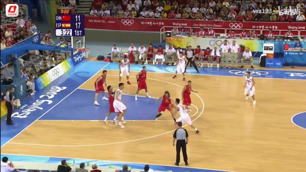 射手的含金量!朱芳雨08年奥运会面对西班牙投进5记三分!