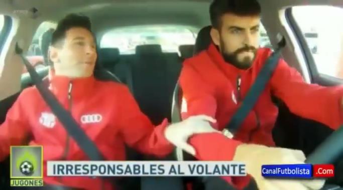 物是人非!名场面:皮克带梅西飙车,梅西:慢点慢点……