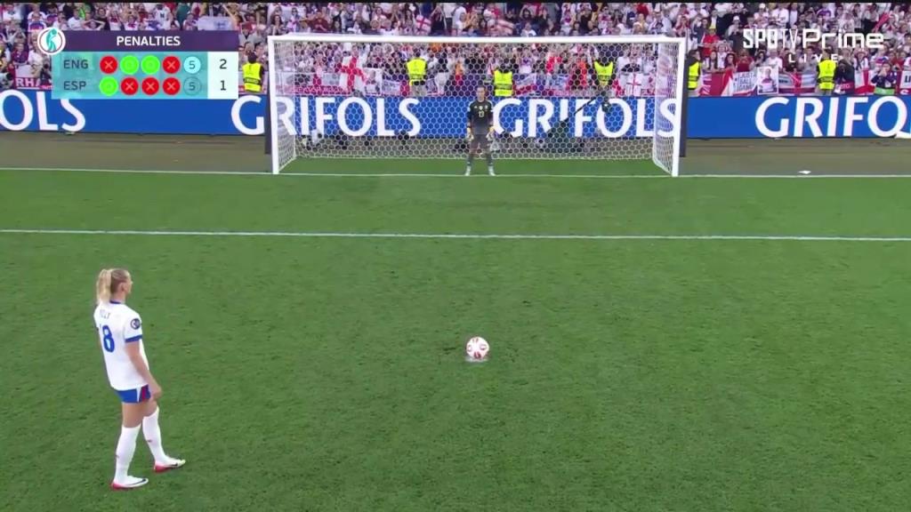 大心脏!凯莉点球大战第5罚命中!英格兰女足卫冕欧洲杯!