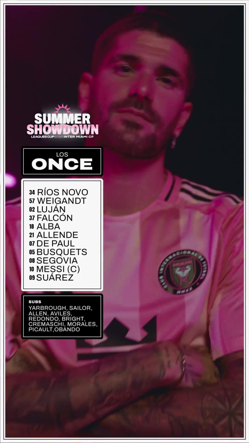 德保罗首秀!迈阿密官方:这就是我们今天的首发阵容