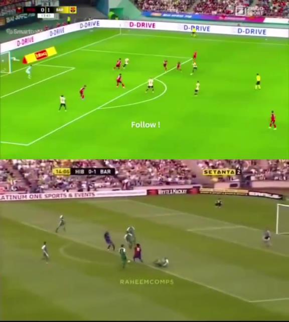 传承!亚马尔和梅西穿巴萨10号的第一个进球对比!