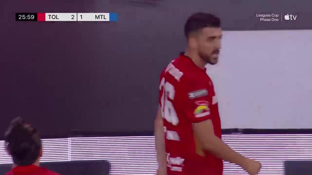 贝尔附体!联盟杯托卢卡前锋神级倒挂金钩破门!