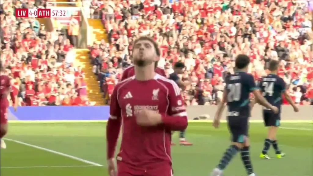 努涅斯禁区内送助攻!埃利奥特爆射破门!利物浦4-0领先毕尔巴鄂