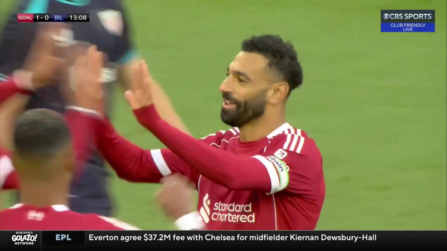 埃基蒂克下底传中助攻!萨拉赫推射破门!利物浦1-0领先毕巴!