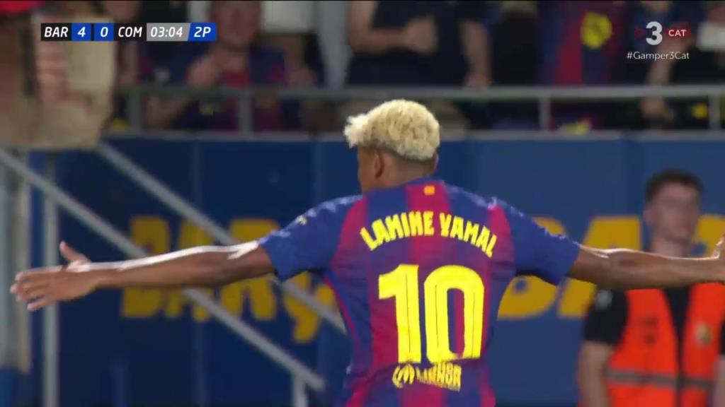 费兰中路分球送助攻,亚马尔不停球打门得手梅开二度!