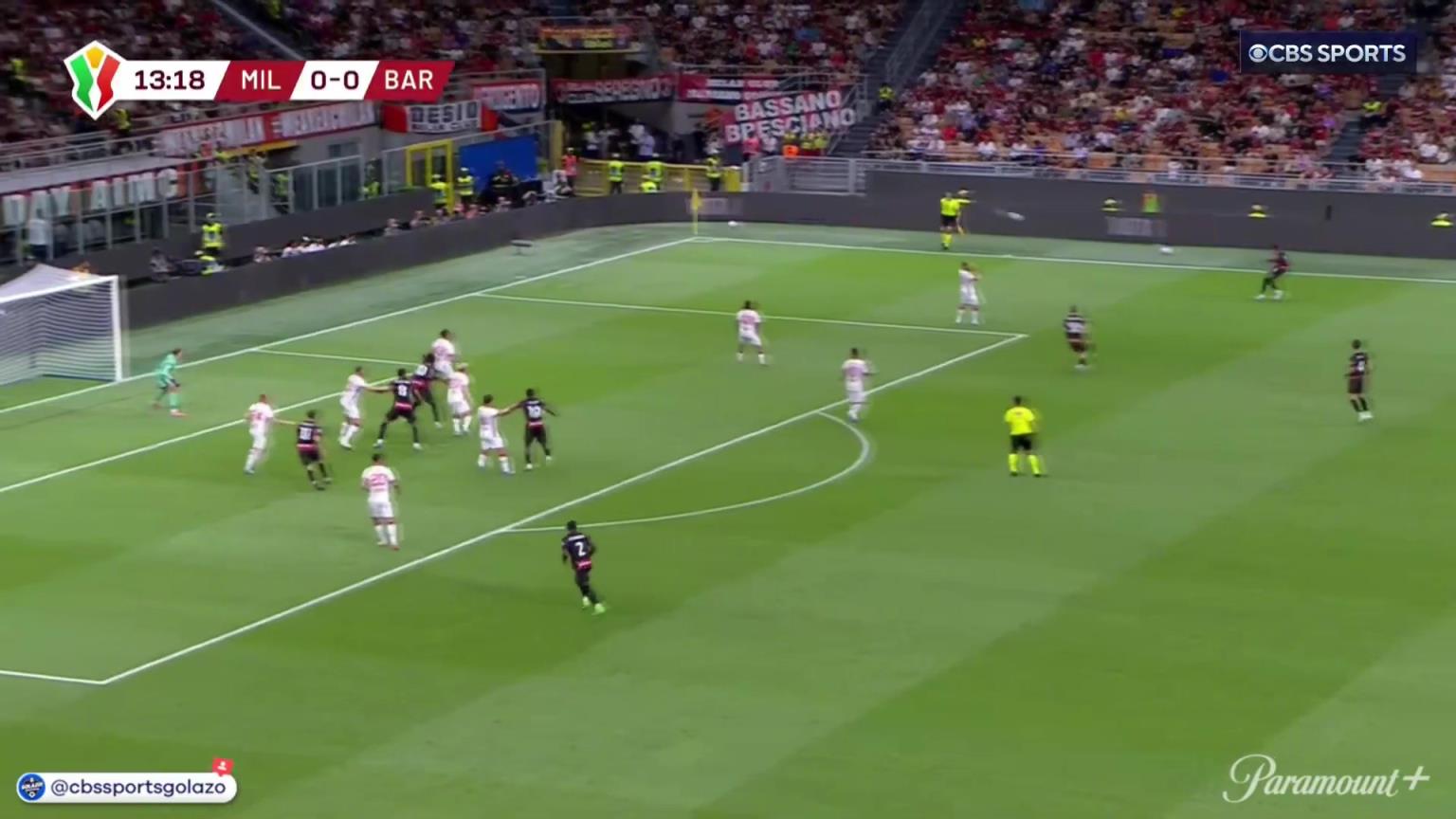 米兰赛季首球!托莫里传中,莱奥头球破门