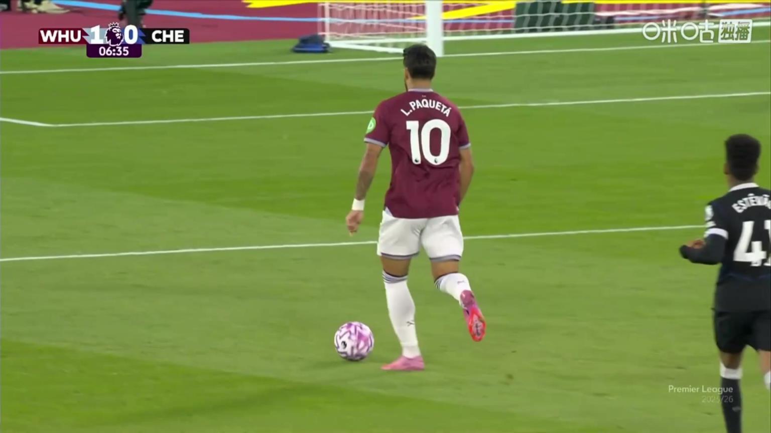 太无解了!帕奎塔外围远射超级世界波破门!切尔西0-1落后西汉姆