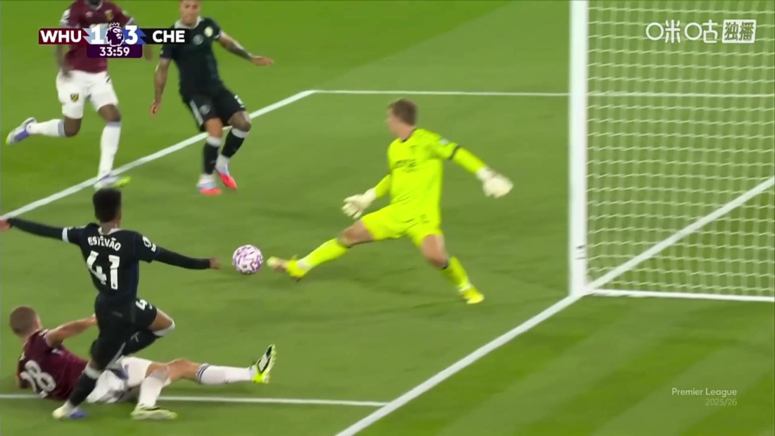 太强了!埃斯特旺突破下底传中助攻!恩佐包抄推射破门!