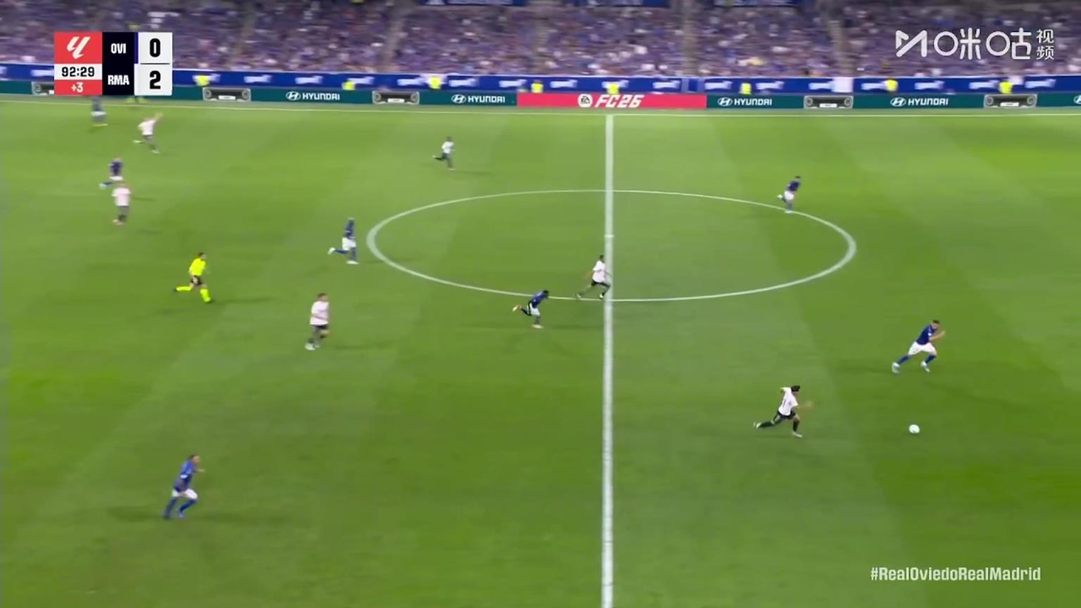 皇马3-0奥维耶多!迪亚斯右路横传,维尼修斯禁区推射破门