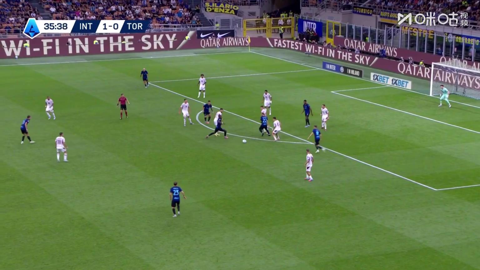 国米再下一城!新援苏西奇送助攻,图拉姆推射破门